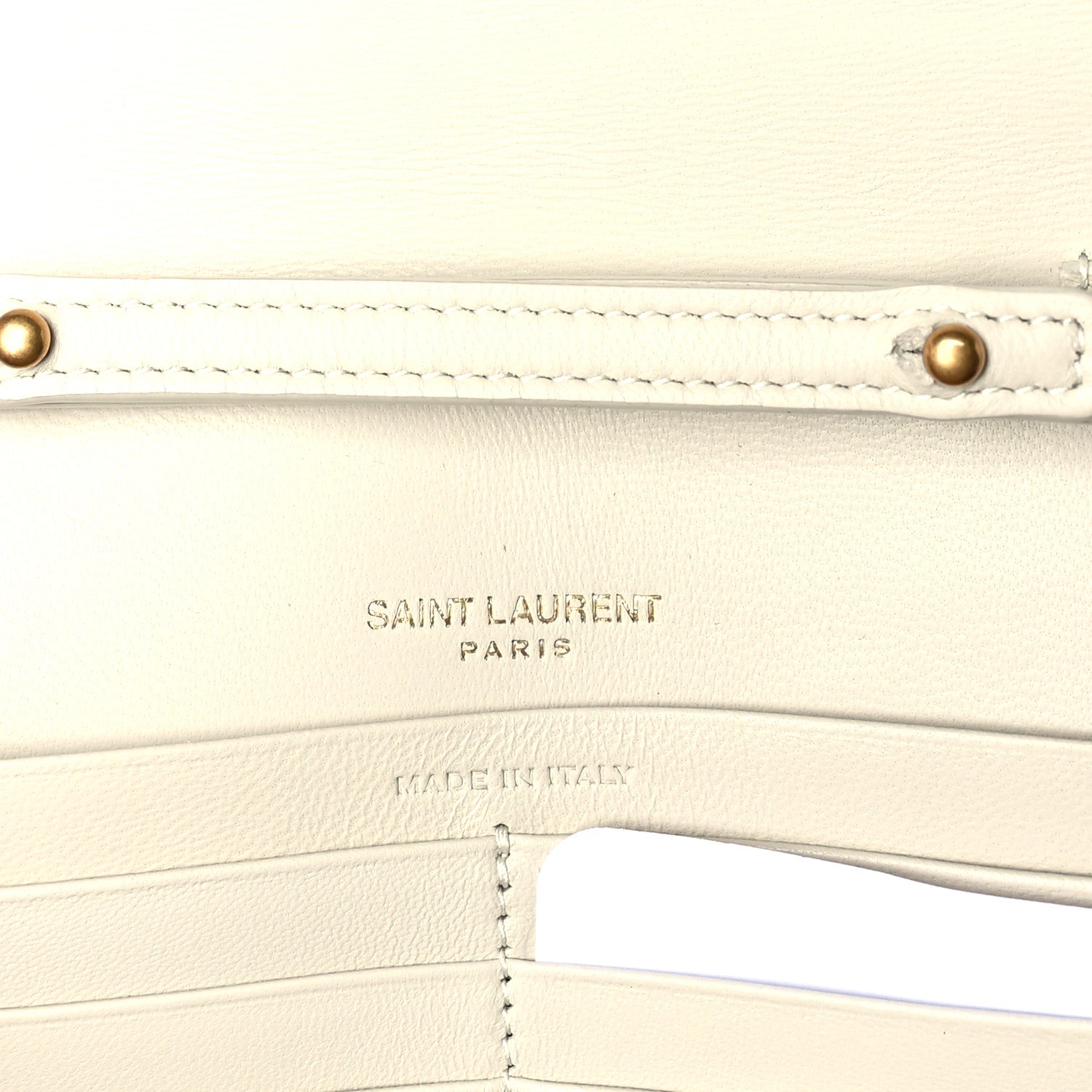 Saint Laurent Lambskin Carre Quilted Le Maillon Wallet On Chain Crema Soft 5 of 8