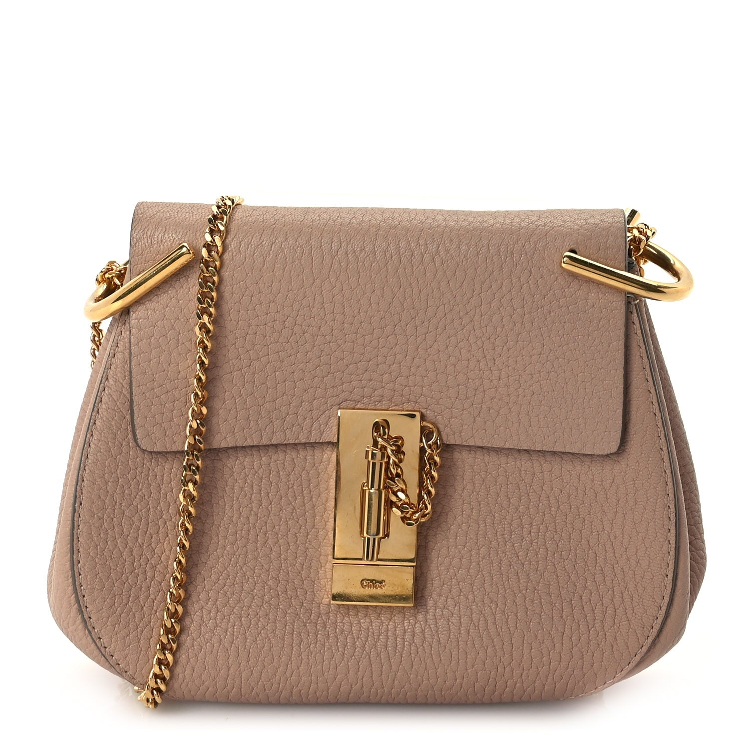 Chloe Grained Lambskin Drew Shoulder Bag Cement Pink 1 of 8