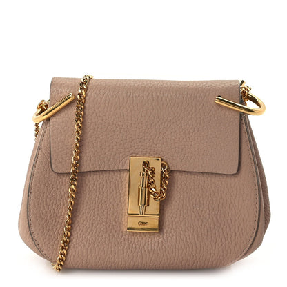 Chloe Grained Lambskin Drew Shoulder Bag Cement Pink 1 of 8