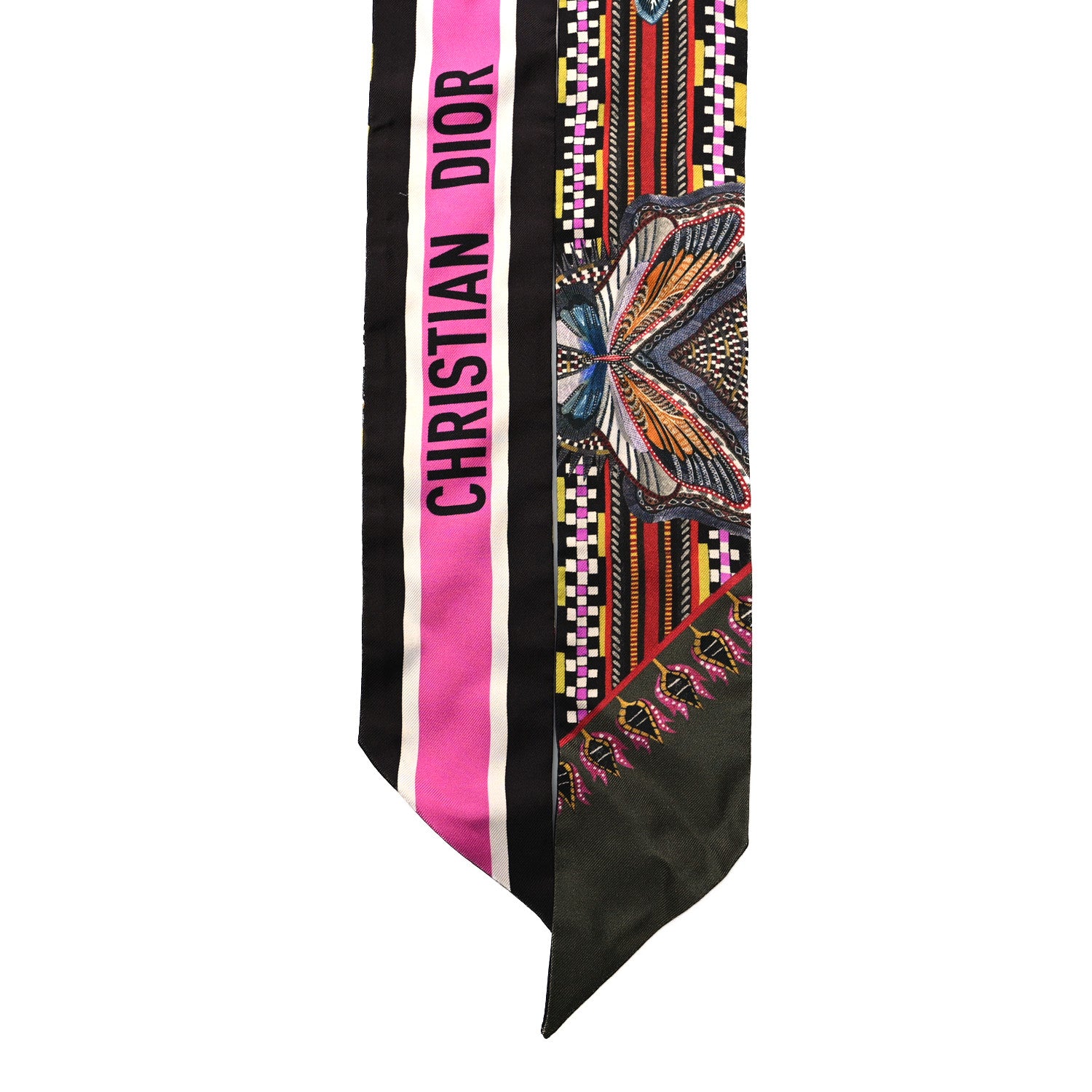 Christian Dior Silk Mitzah Scarf Pink 2 of 3