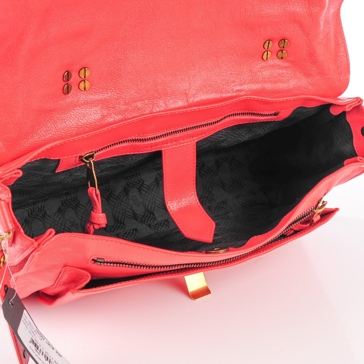Lambskin Medium PS1 Satchel Deep Coral
