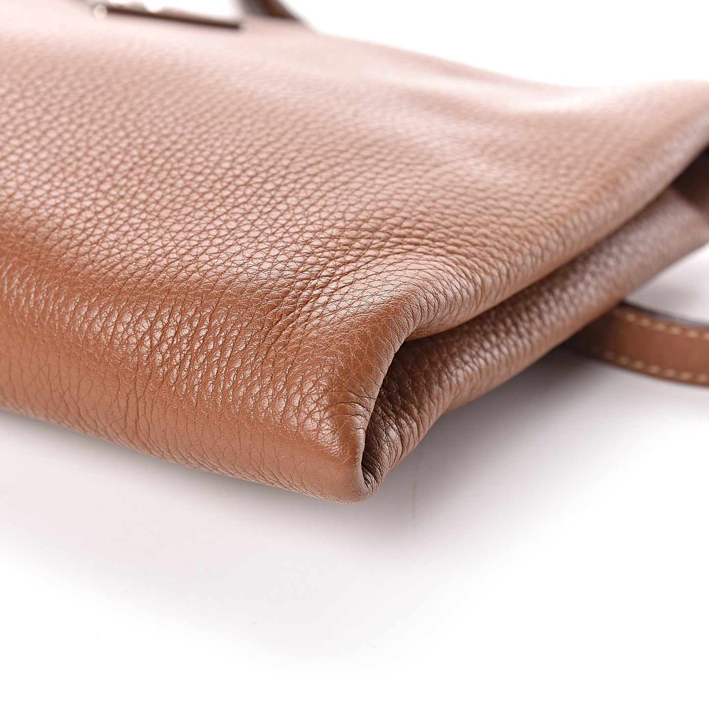 Vitello Daino Zippered Crossbody Bag Brandy