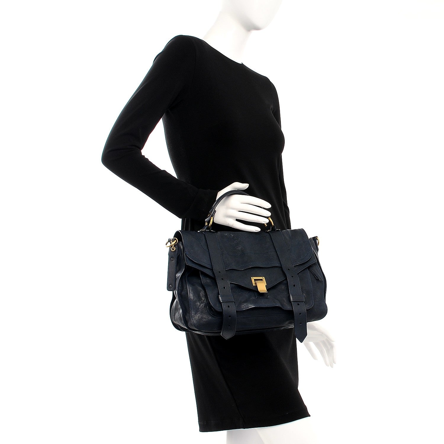 Proenza Schouler Lambskin Medium PS1 Satchel Navy 2 of 13