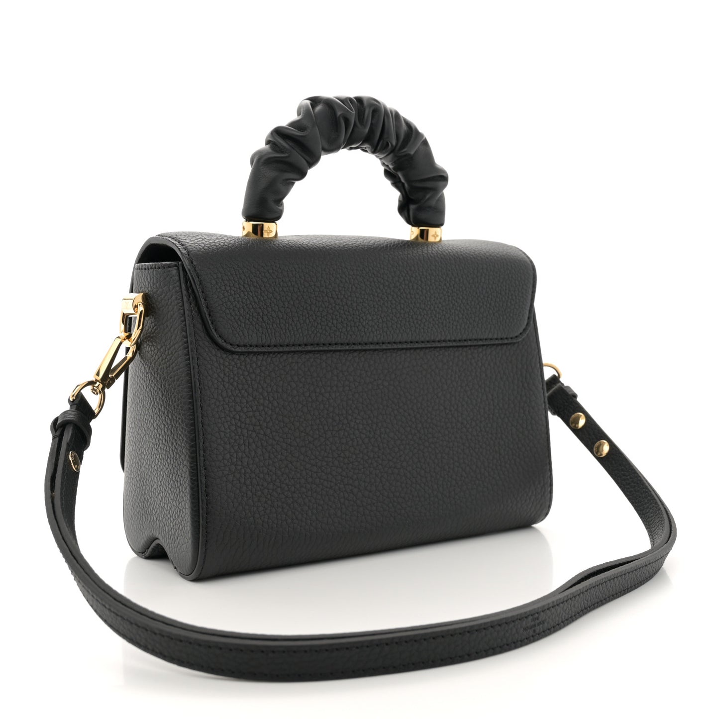 Taurillon Smooth Calfskin Scrunchie Twist One Handle MM Black