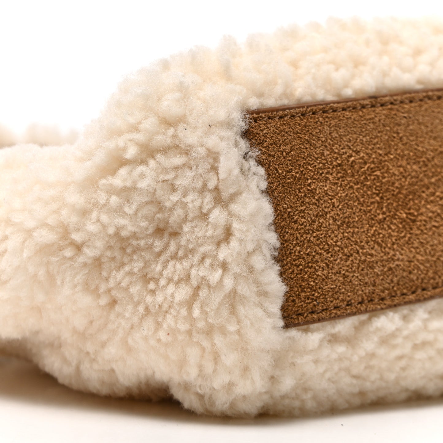 X UGG Suede Shearling Reverse Small Shopping Bag Natural