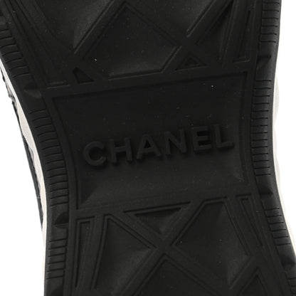 Chanel Velvet Calfskin Mixed Fibers CC Sneakers 40 Black 6 of 9