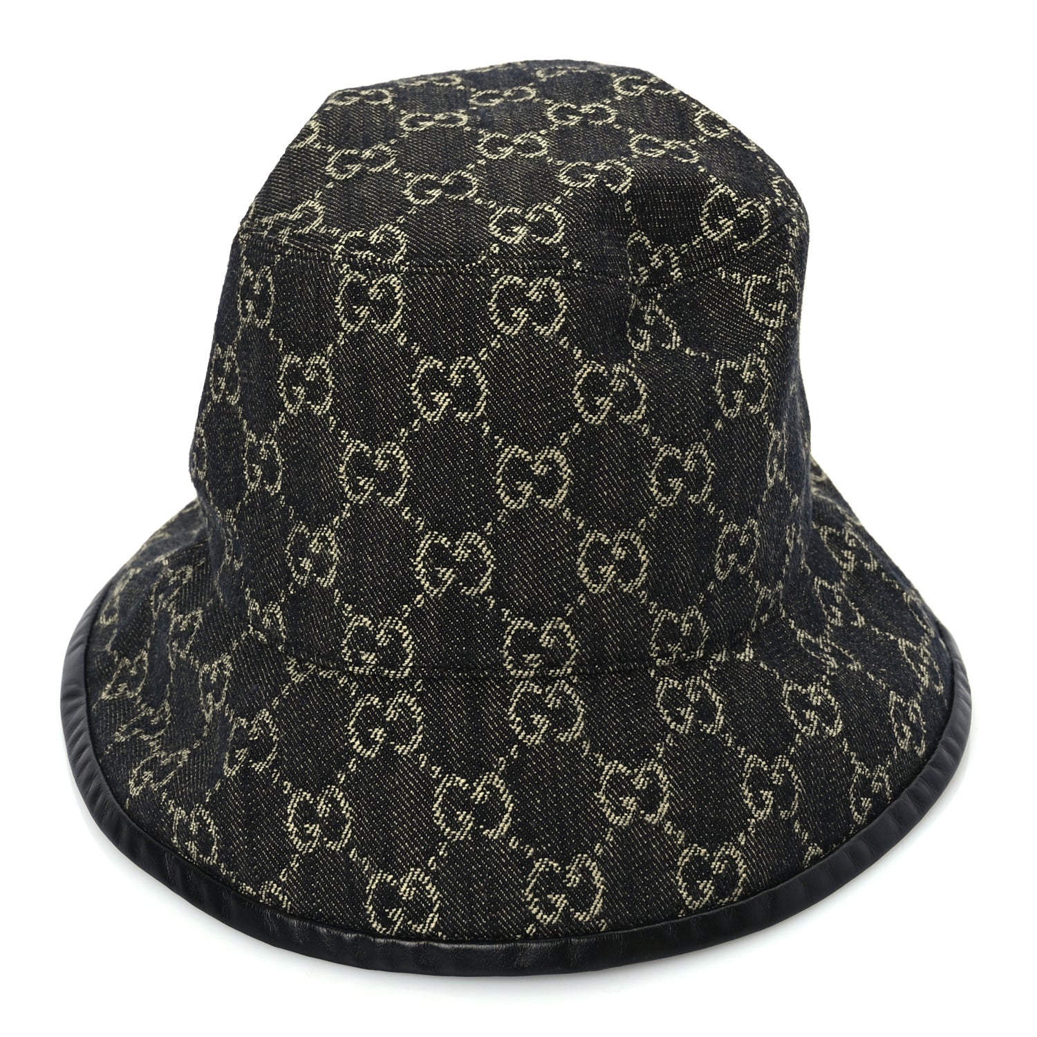 Gucci Jacquard Denim GG Monogram Oscar Bucket Hat M Black Ivory 3 of 9