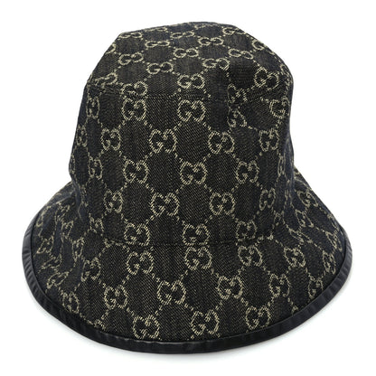 Gucci Jacquard Denim GG Monogram Oscar Bucket Hat M Black Ivory 3 of 9