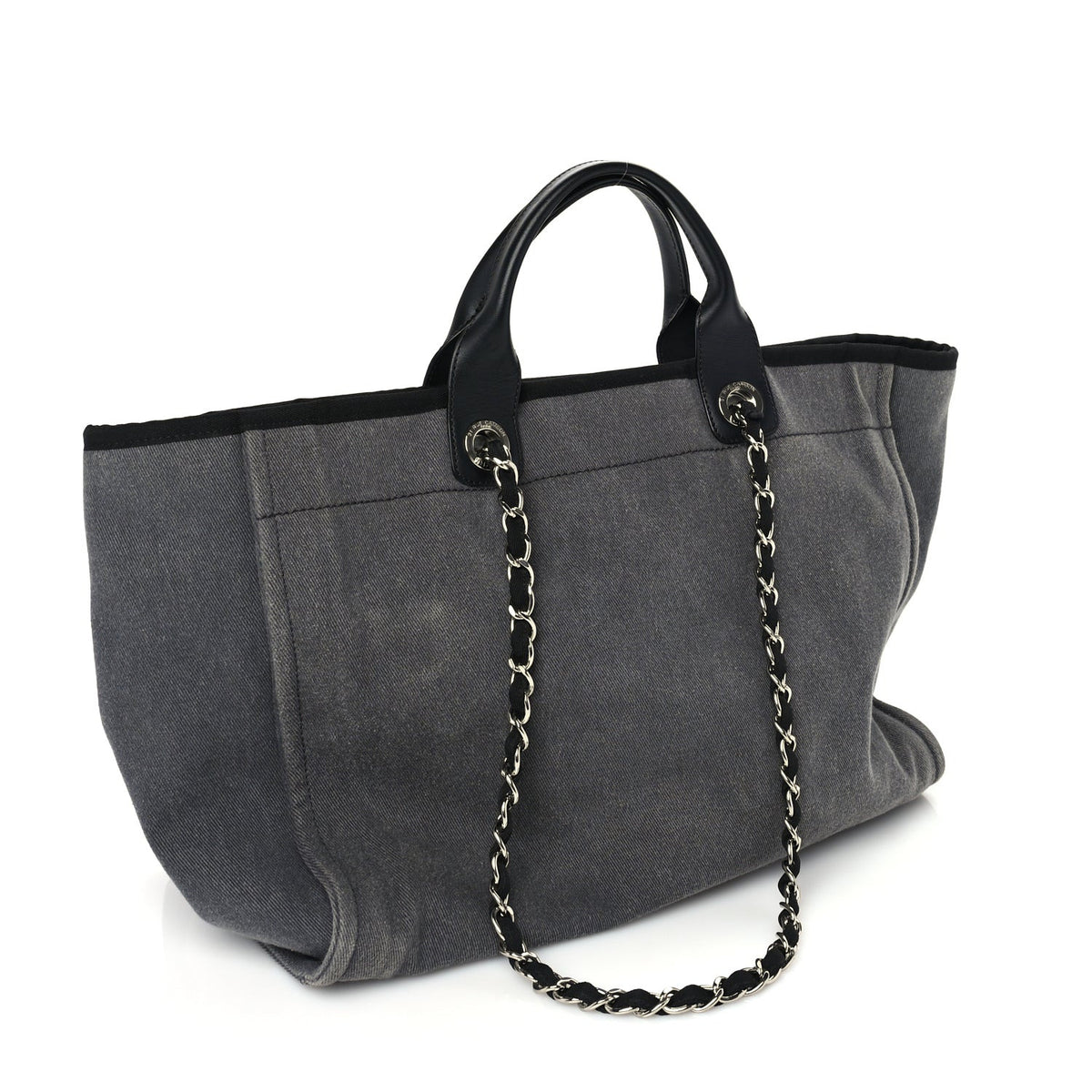 Chanel Canvas Sequin Medium Deauville Tote  Charcoal 2 of 9