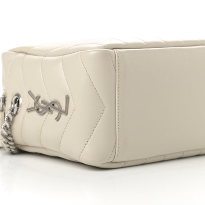 Saint Laurent Calfskin Y Quilted Monogram Small Loulou Bowling Bag Ivory 9 of 10