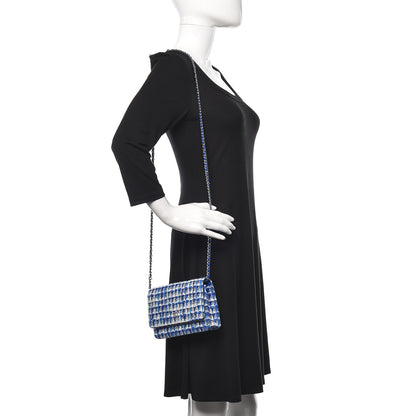 Chanel Tweed Wallet On Chain WOC Blue 2 of 11