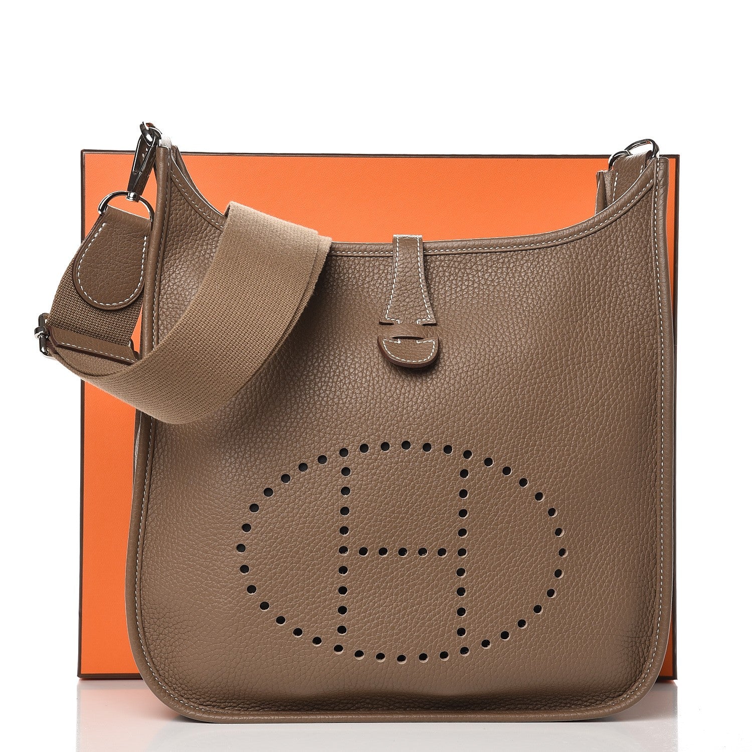 Hermes Taurillon Clemence Evelyne III PM Etoupe 9 of 9