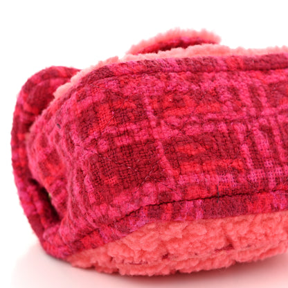 Chanel Shearling Tweed Quilted Mini Square Flap Bag Pink 9 of 11