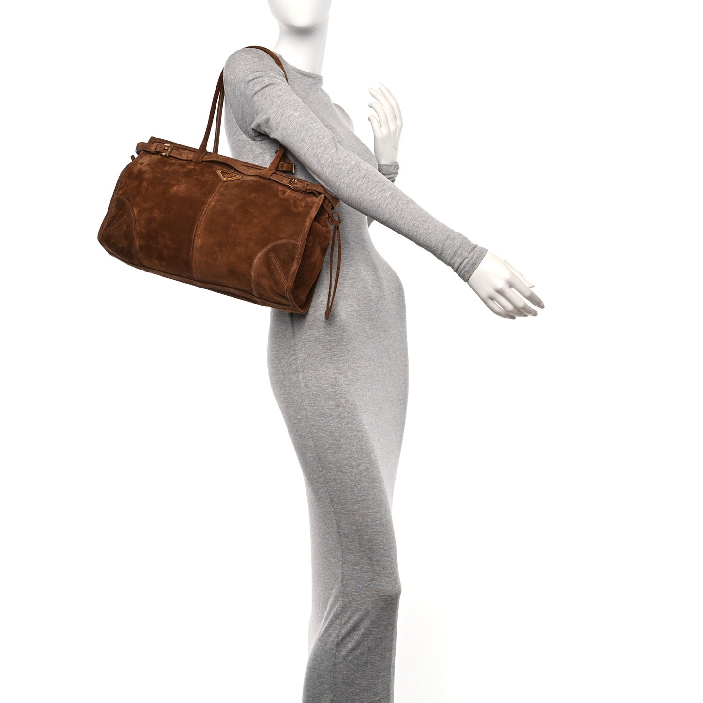 Suede Large Bonnie Shoulder Bag Cocoa Brown