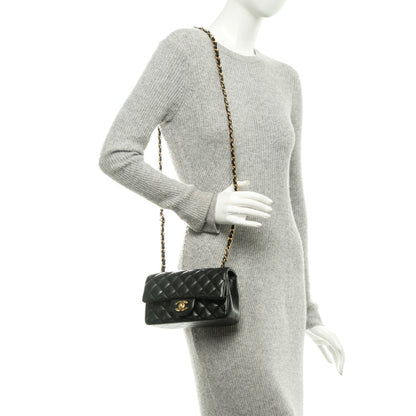 Chanel Lambskin Quilted Mini Rectangular Flap Black 2 of 8