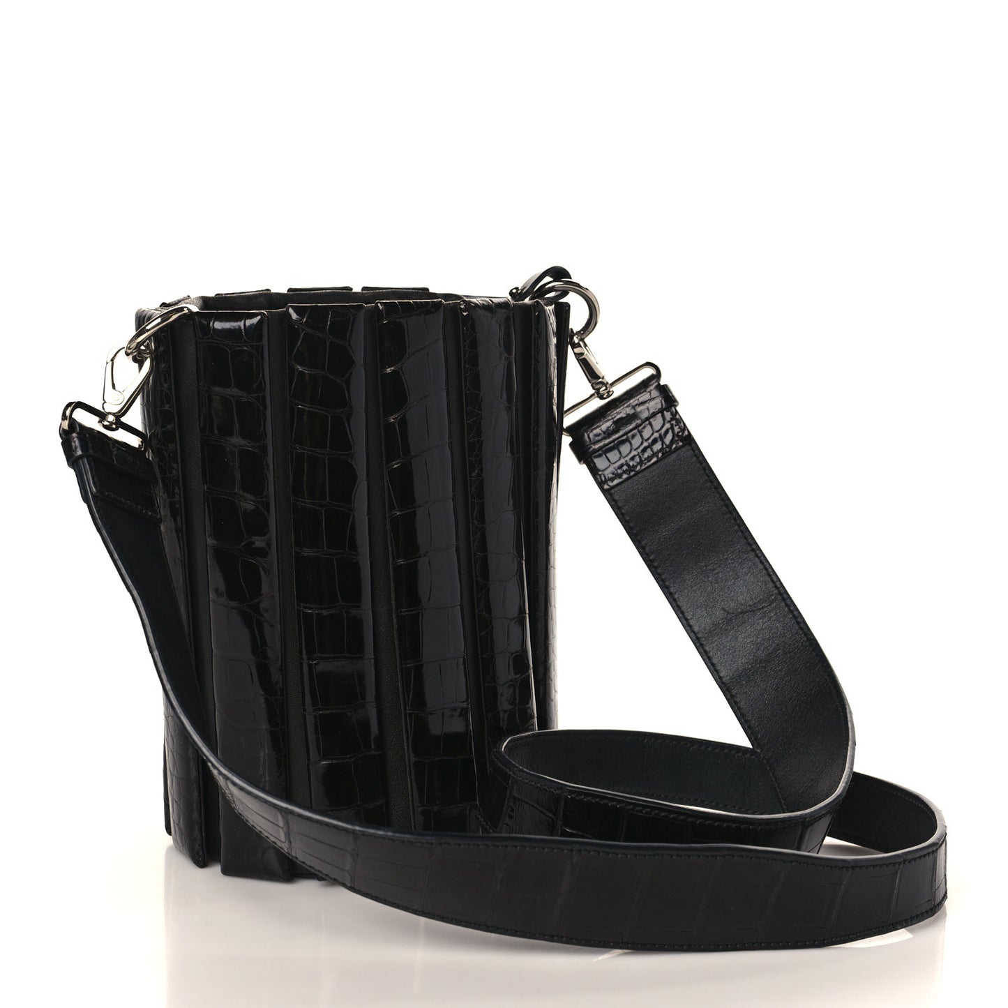 Alligator Bucket Bag Black