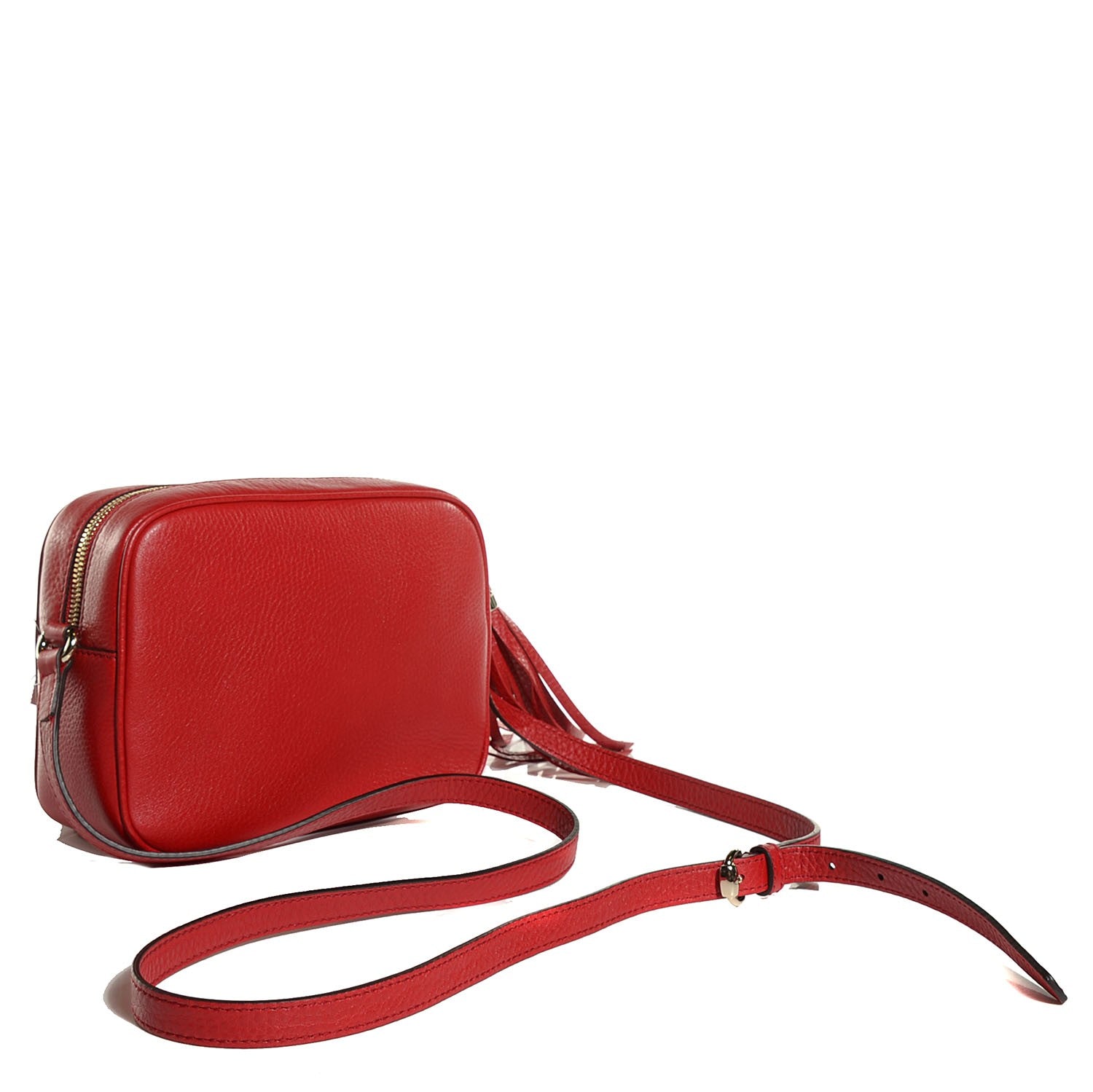 Gucci Pebbled Calfskin Small Soho Disco Bag Tabasco Red 3 of 7