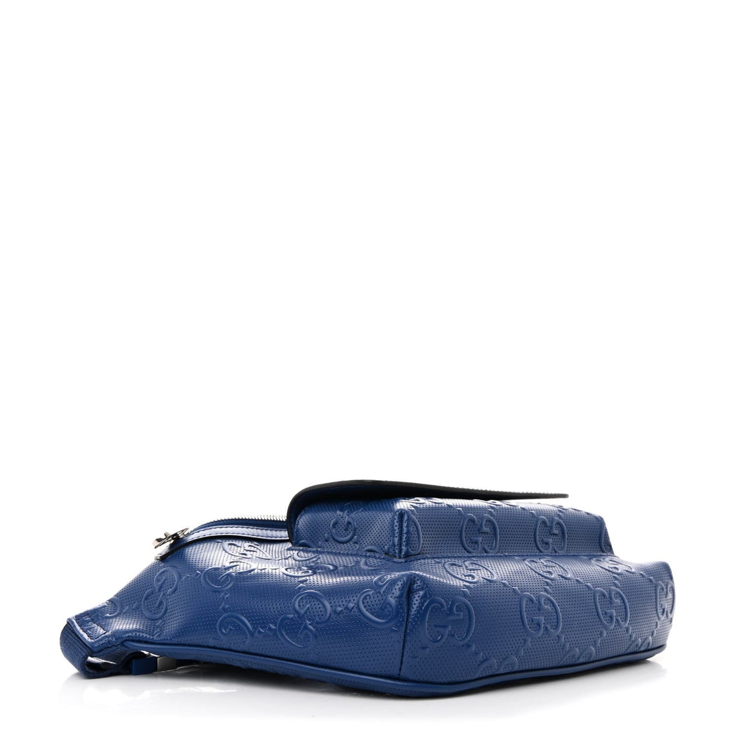 Calfskin GG Tennis Embossed Pocket Belt Bag Metal Blue