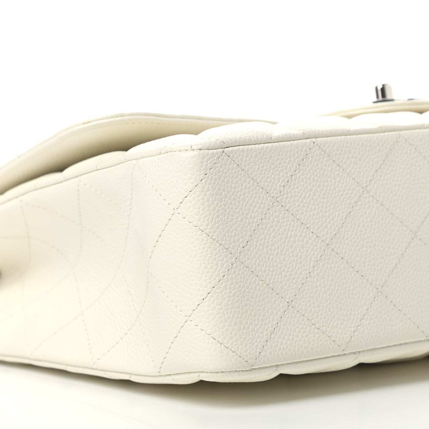 Caviar Quilted Jumbo Single Flap White