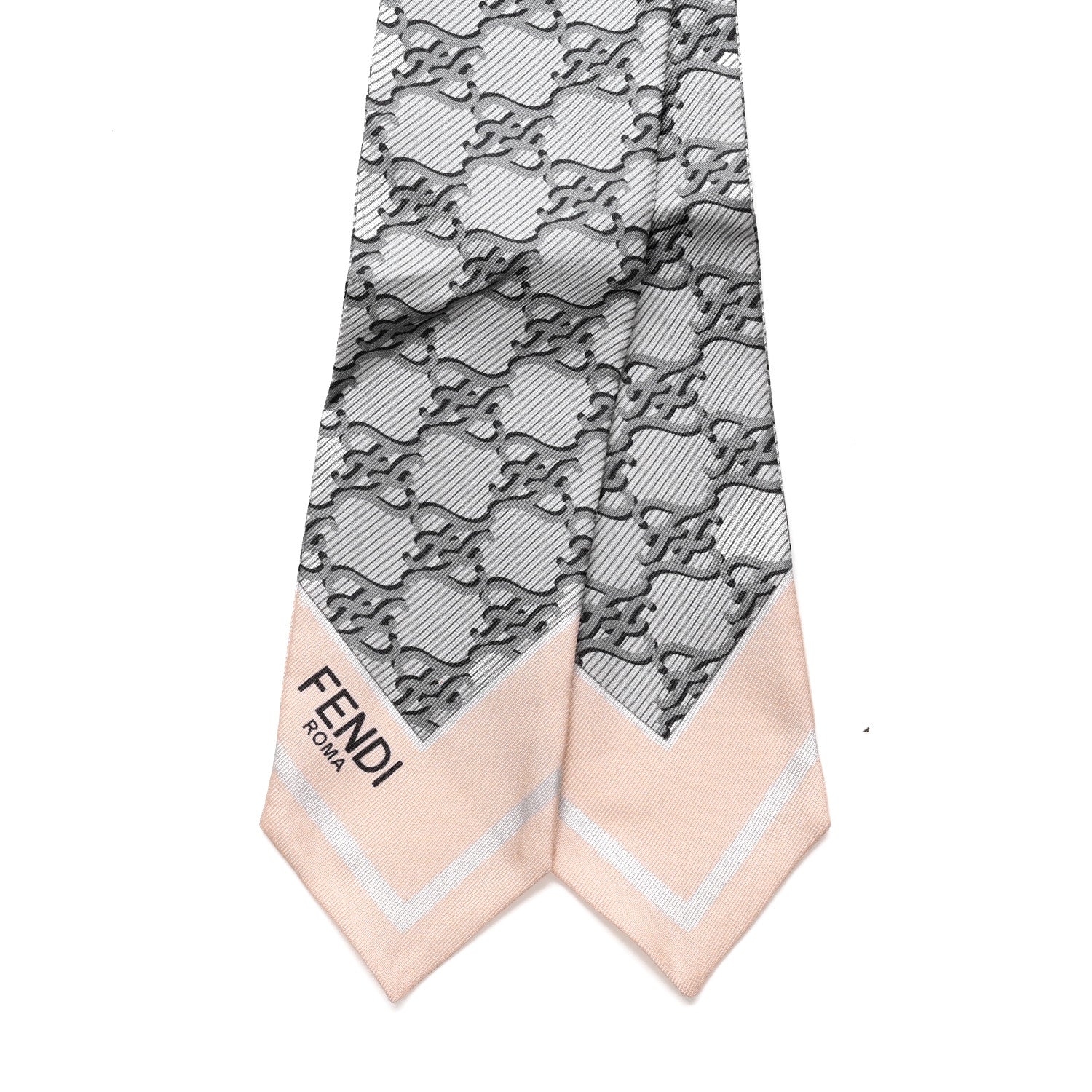 Fendi Silk FF Karligraphy Wrappy Bandeau Grey 2 of 3