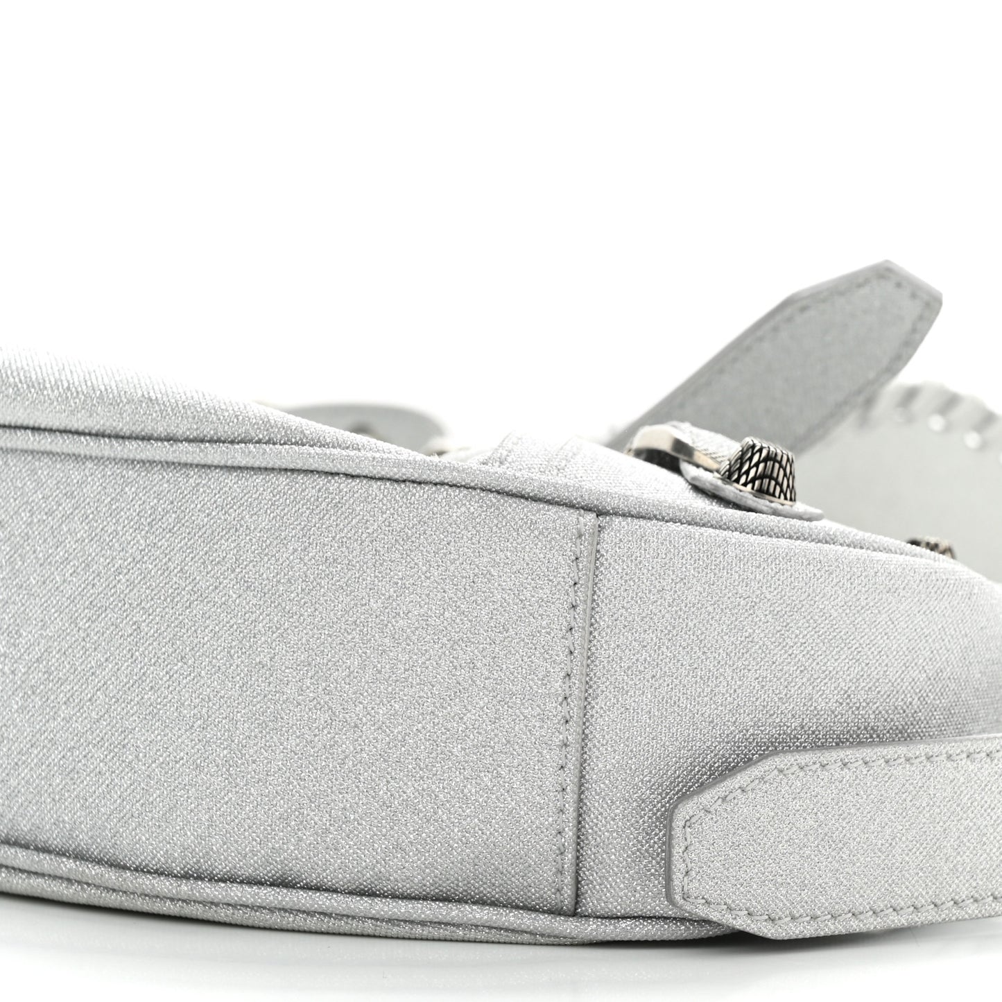Sparkling Fabric Le Cagole Shoulder Bag XS Silver