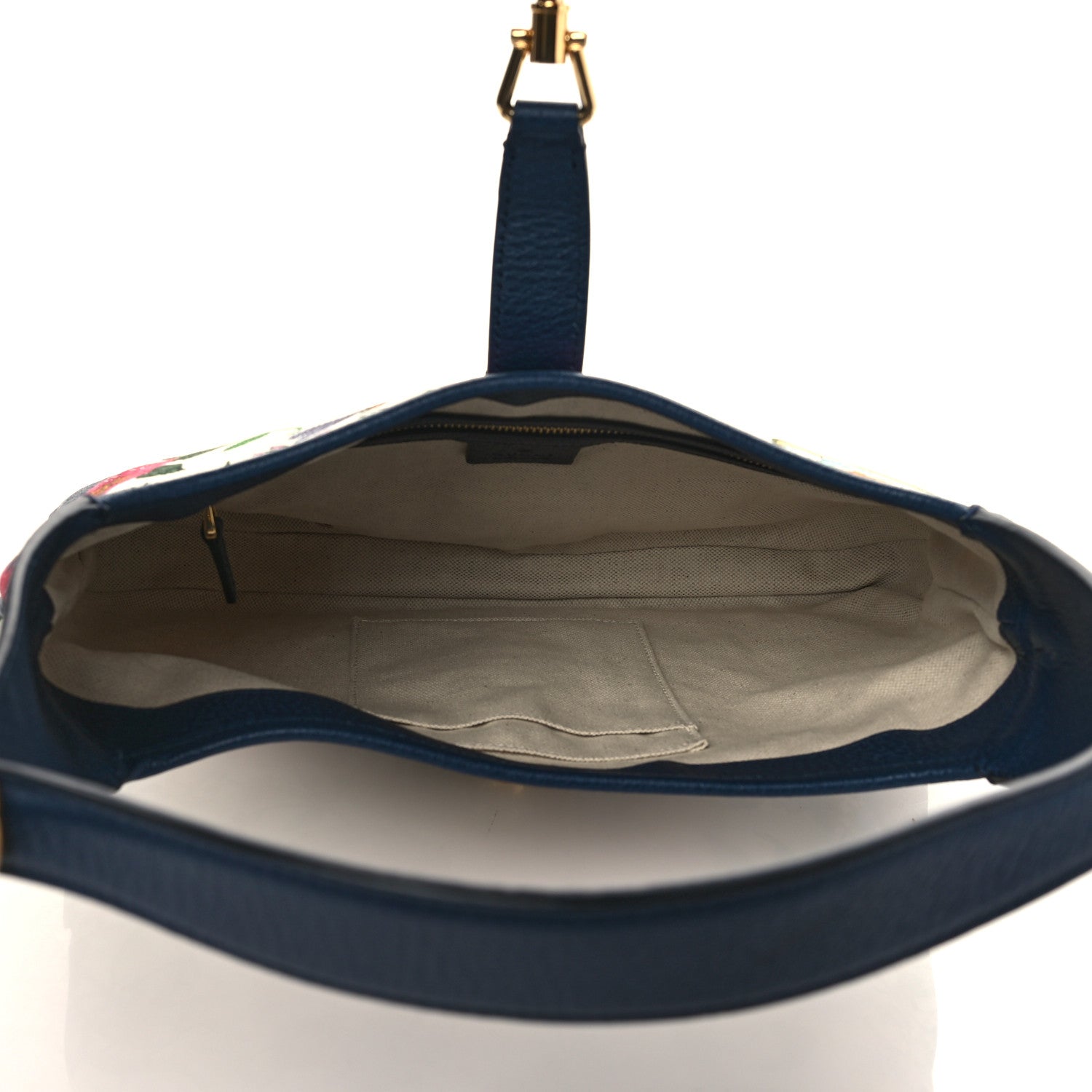 Gucci Canvas Flora Medium Jackie Hobo Blue Agata 5 of 7