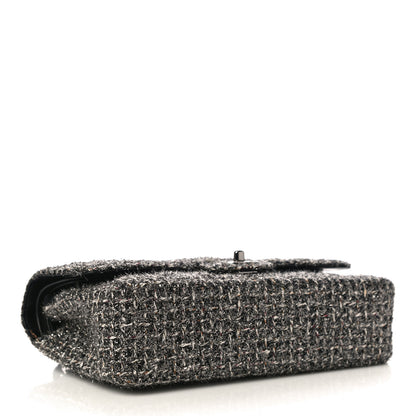 Chanel Metallic Tweed Medium Double Flap Black White 4 of 14