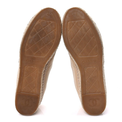 Chanel Lambskin CC Espadrilles 40 Beige Black 6 of 9