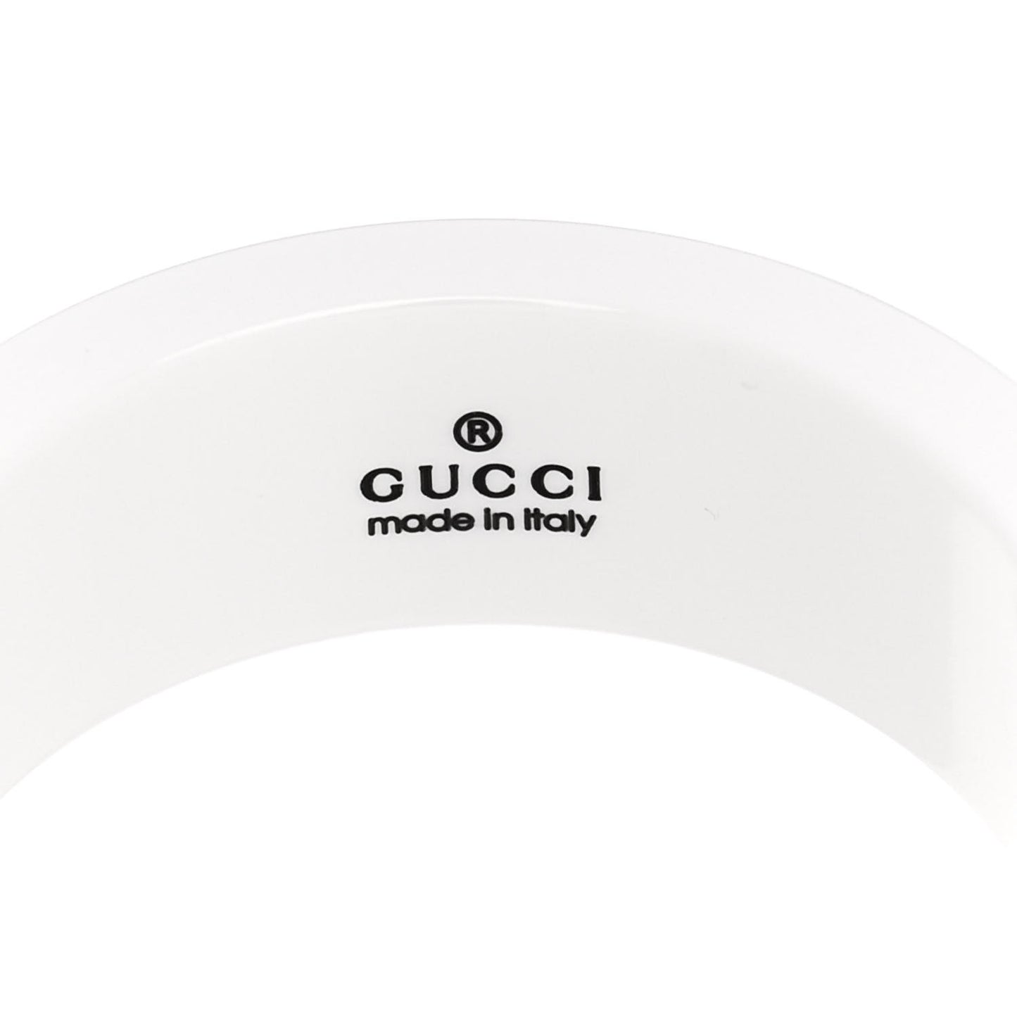 18K Yellow Gold Ceramic Topaz Icon Band Ring White