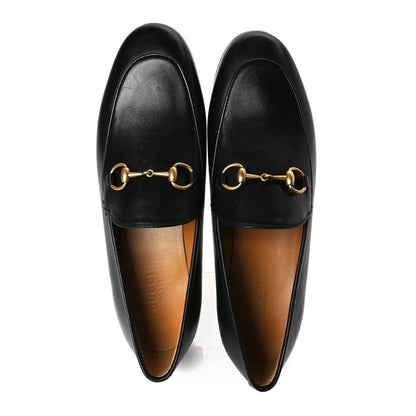 Gucci Calfskin Womens Jordaan Loafers 37.5 Black 2 of 9