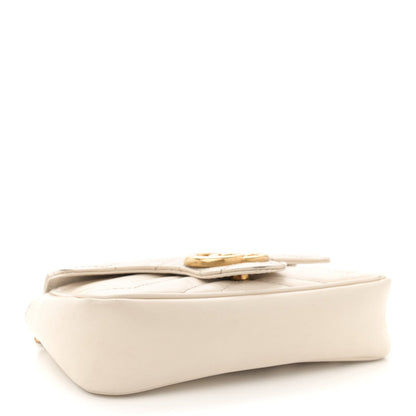 Gucci Calfskin Matelasse Super Mini GG Marmont Shoulder Bag White 4 of 7