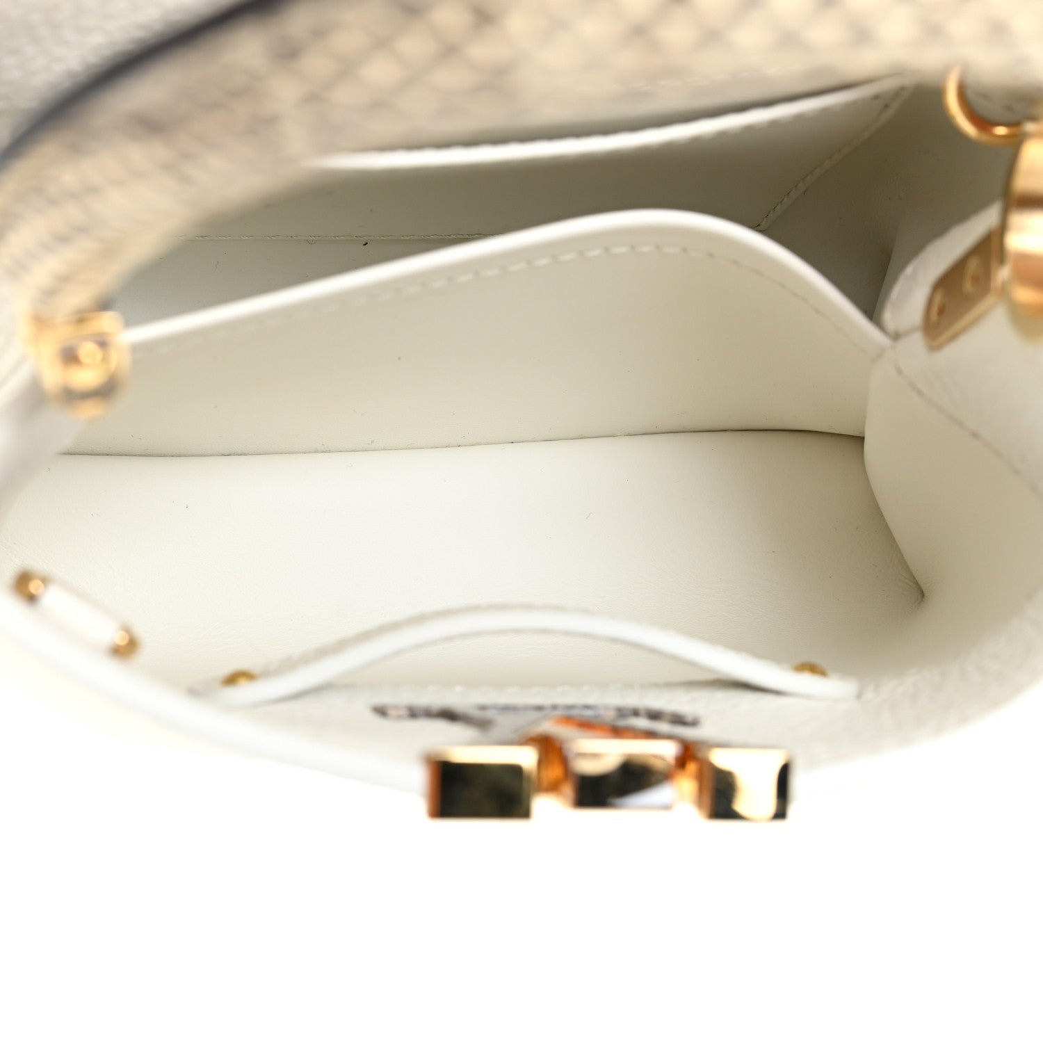 Louis Vuitton Taurillon Ayers Capucines Mini White Snow White 5 of 10