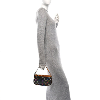 Louis Vuitton Monogram Multicolor Pochette Accessories Black 2 of 7