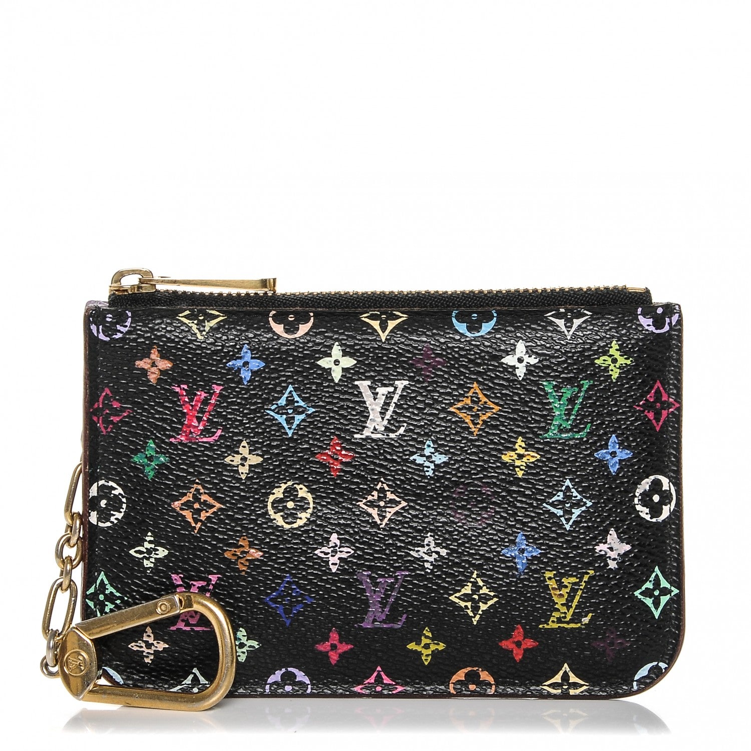 Louis Vuitton Monogram Multicolor Key Pouch Black Violet 1 of 6