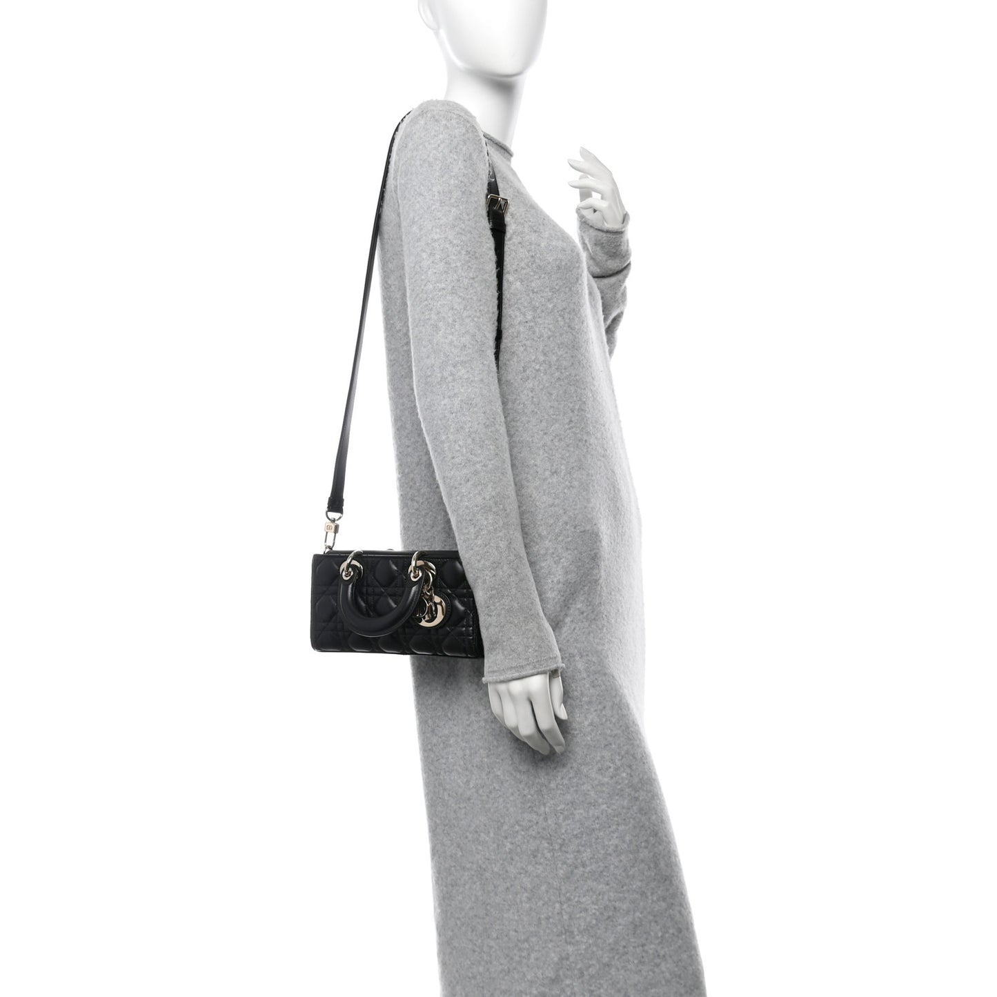 Lambskin Cannage Small Lady D-Joy Black