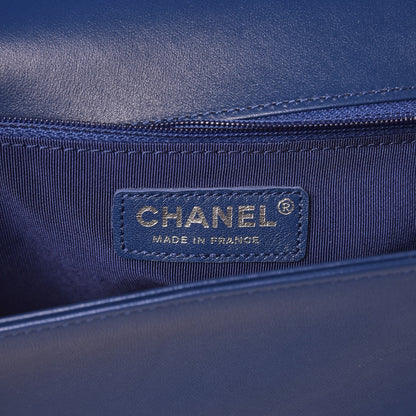 Chanel Lambskin Quilted New Medium Boy Flap Dark Blue 6 of 10