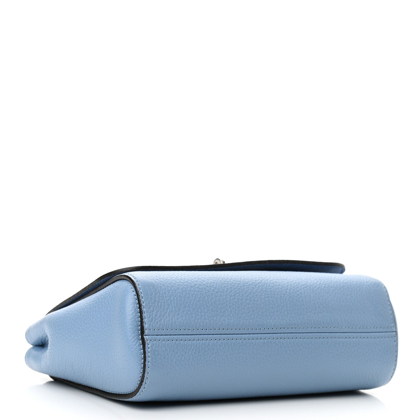 Small Classic Grain Calfskin Small Lily Flap Pale Slate