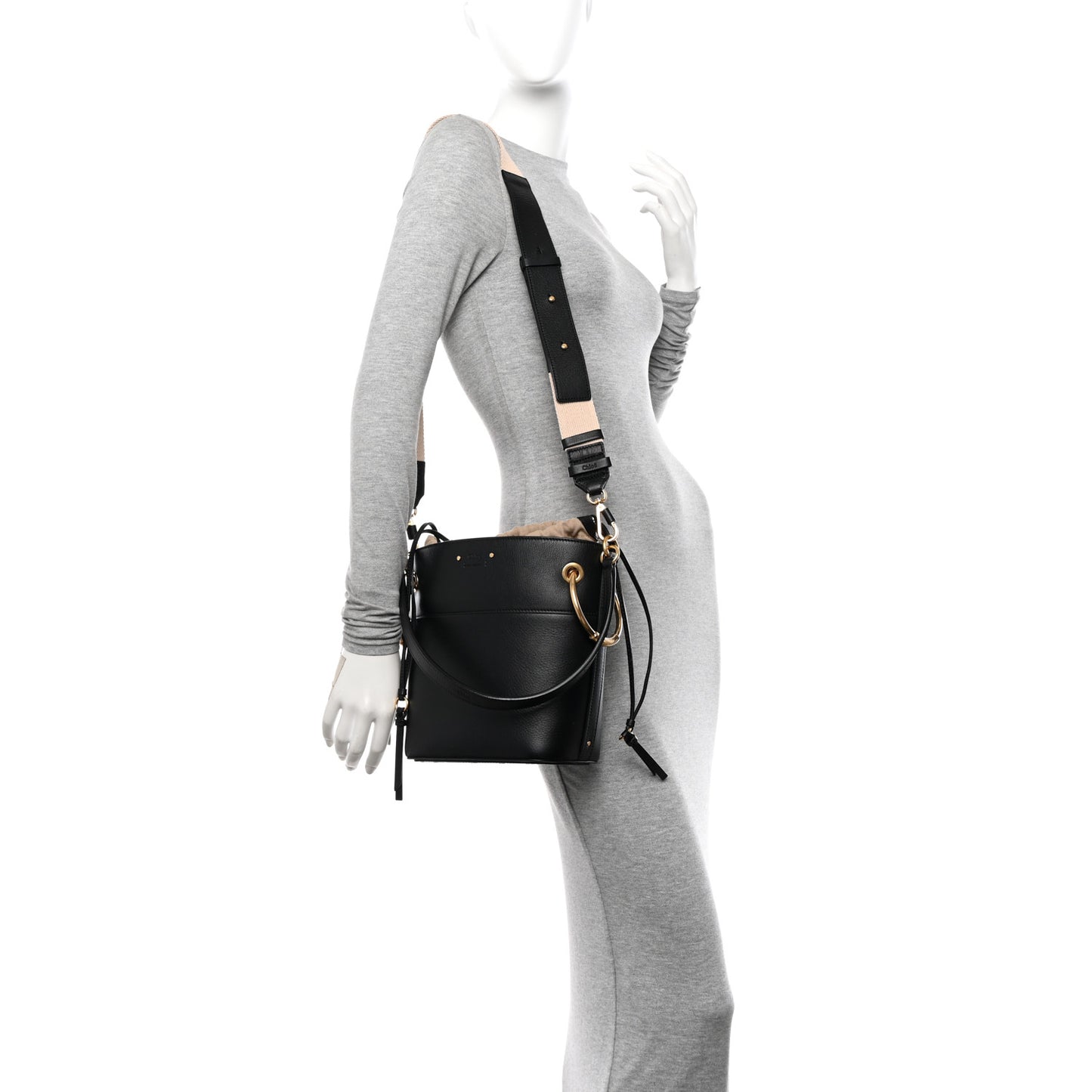 Smooth Calfskin Small Roy Bucket Bag Black