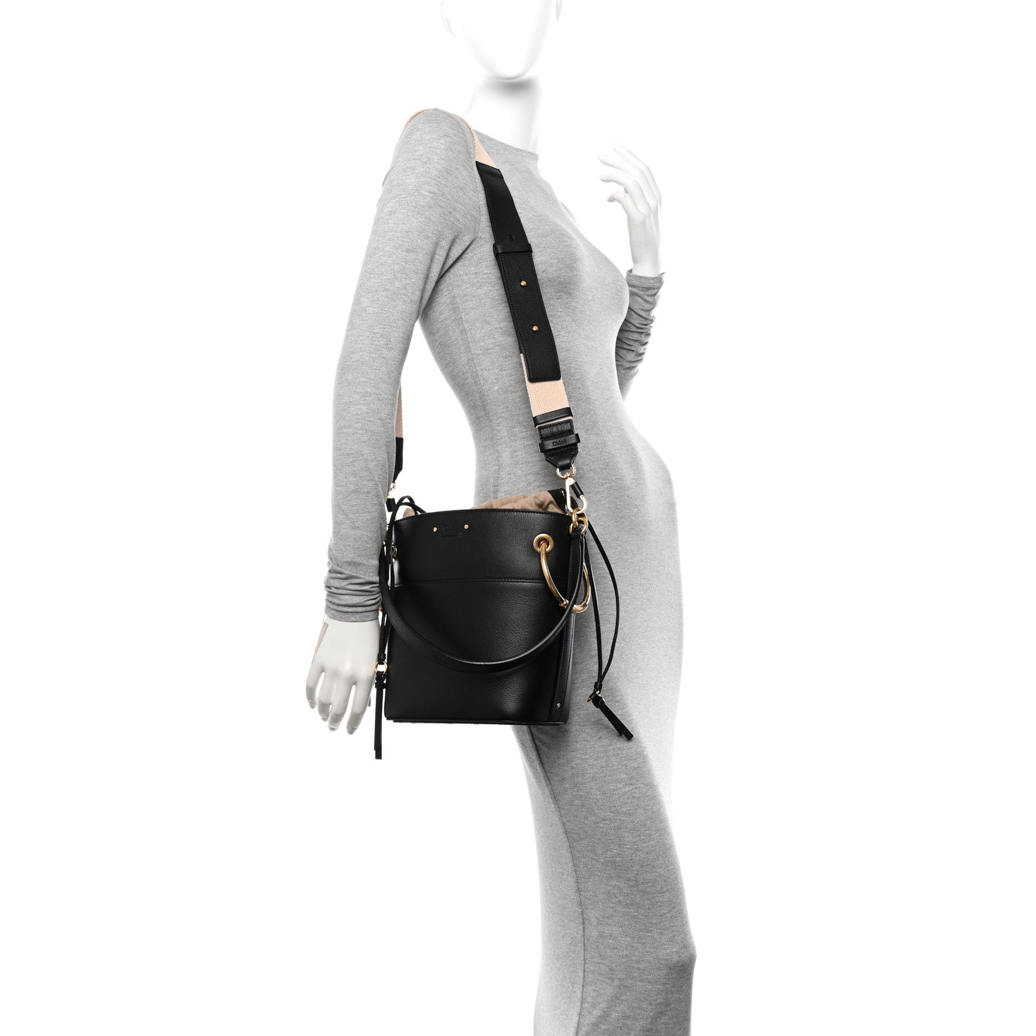 Chloe Smooth Calfskin Small Roy Bucket Bag Black 2 of 13