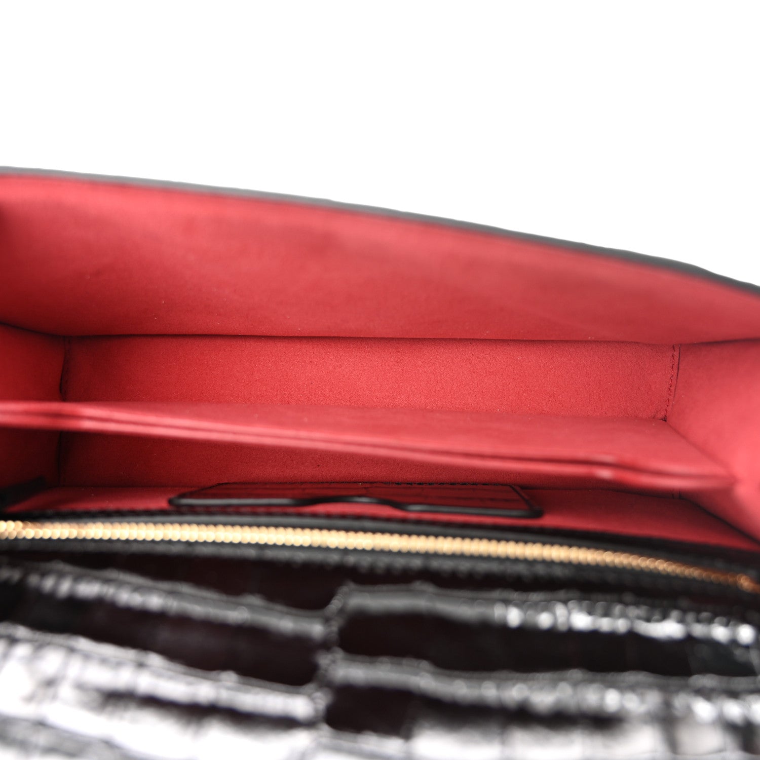 Alexander McQueen Calfskin Crocodile Embossed Mini Jeweled Satchel Black 5 of 10