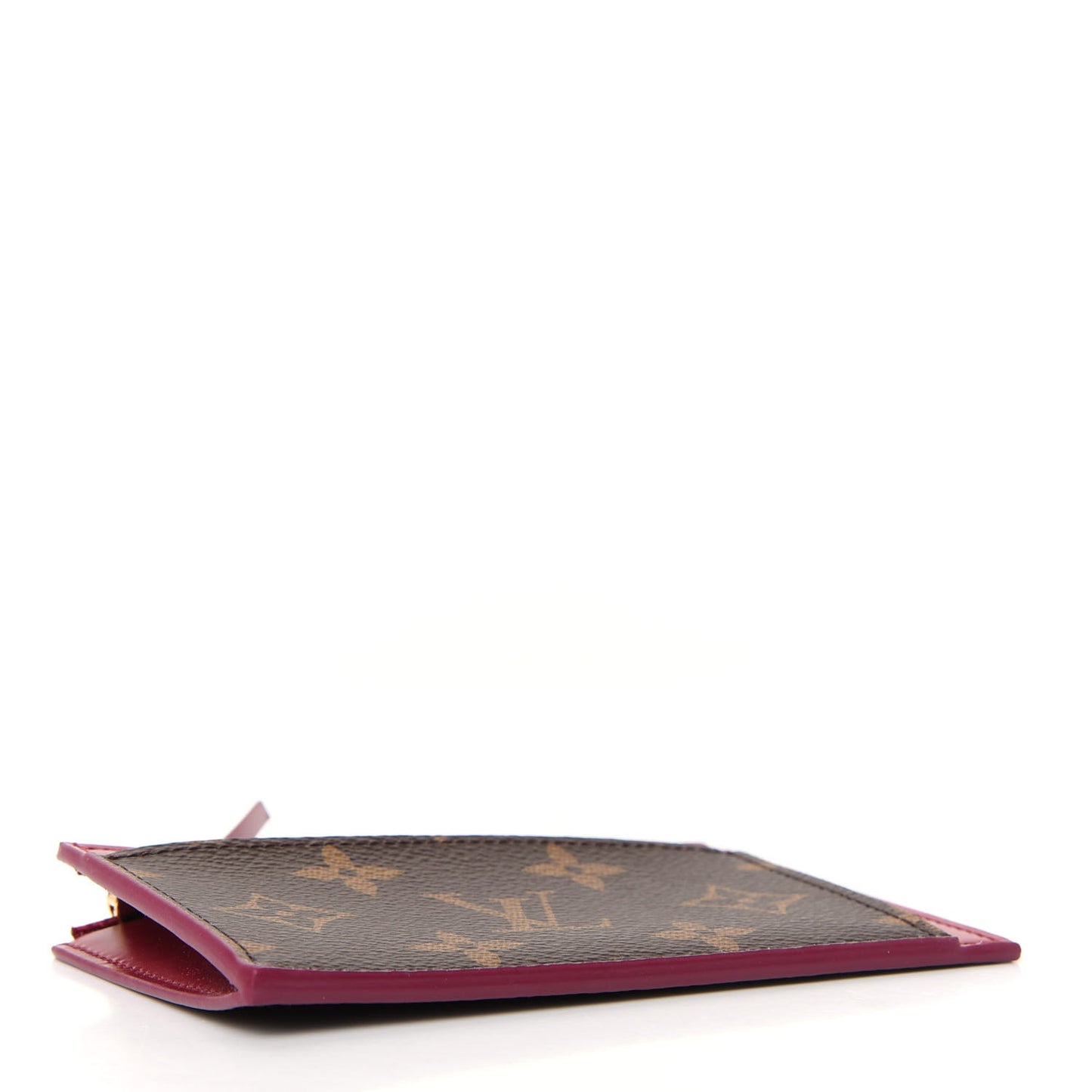 Monogram Zipped Card Holder Fuchsia