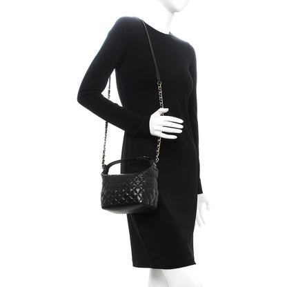 Chanel Lambskin Quilted Hobo Black 2 of 9