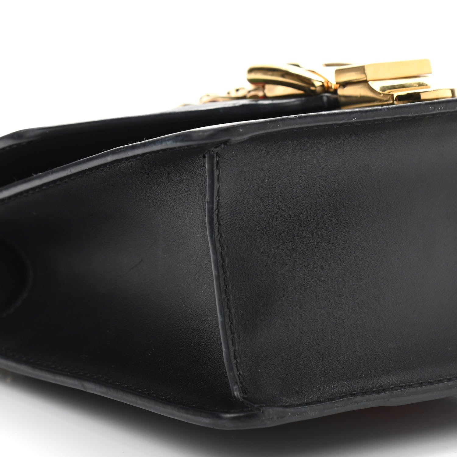 Gucci Calfskin Mini Sylvie Chain Shoulder Bag Black 9 of 10
