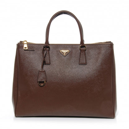 Prada Saffiano Lux Large Double Zip Tote Cacao 1 of 8