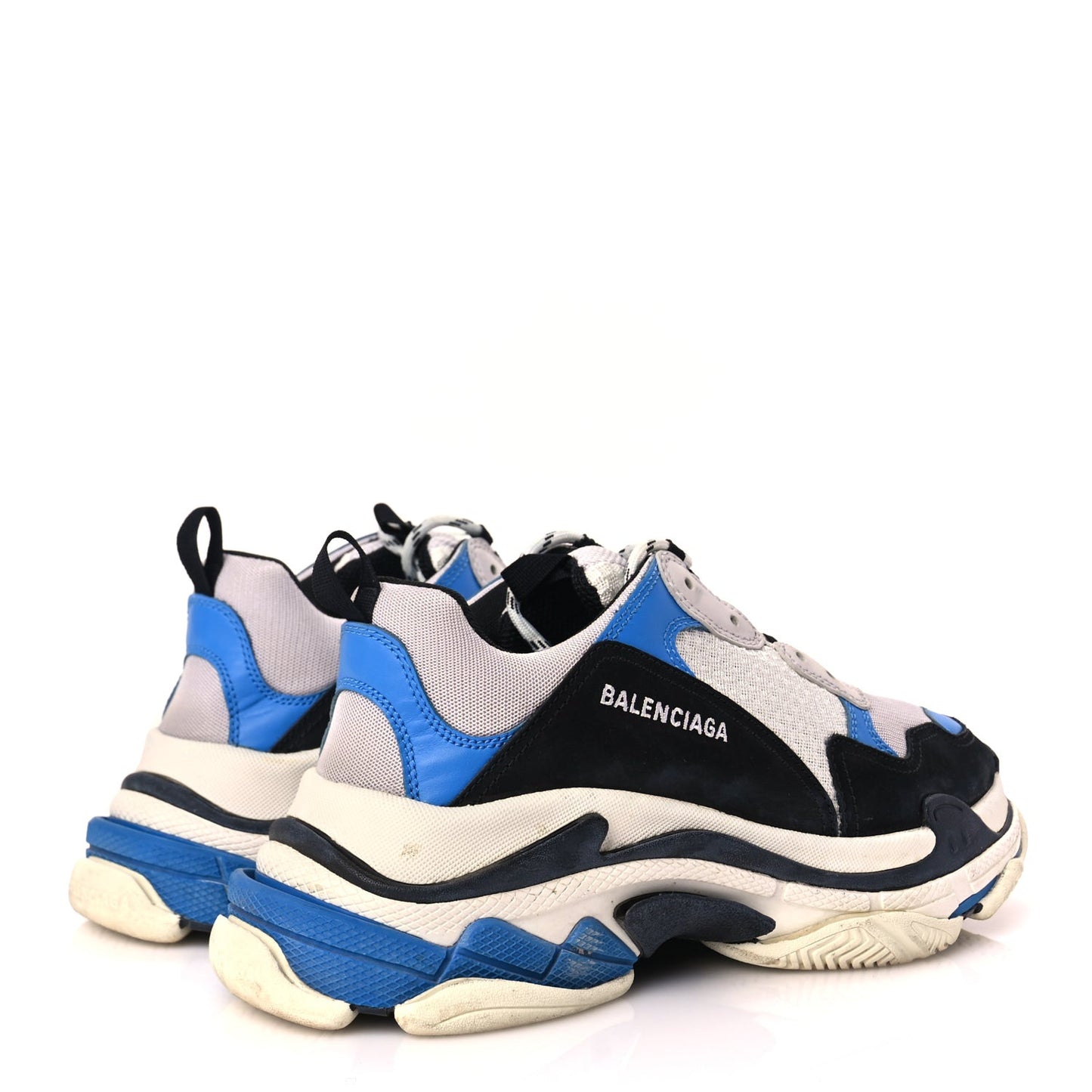 Fabric Mesh Mens Triple S Sneakers 43 Black Blue White