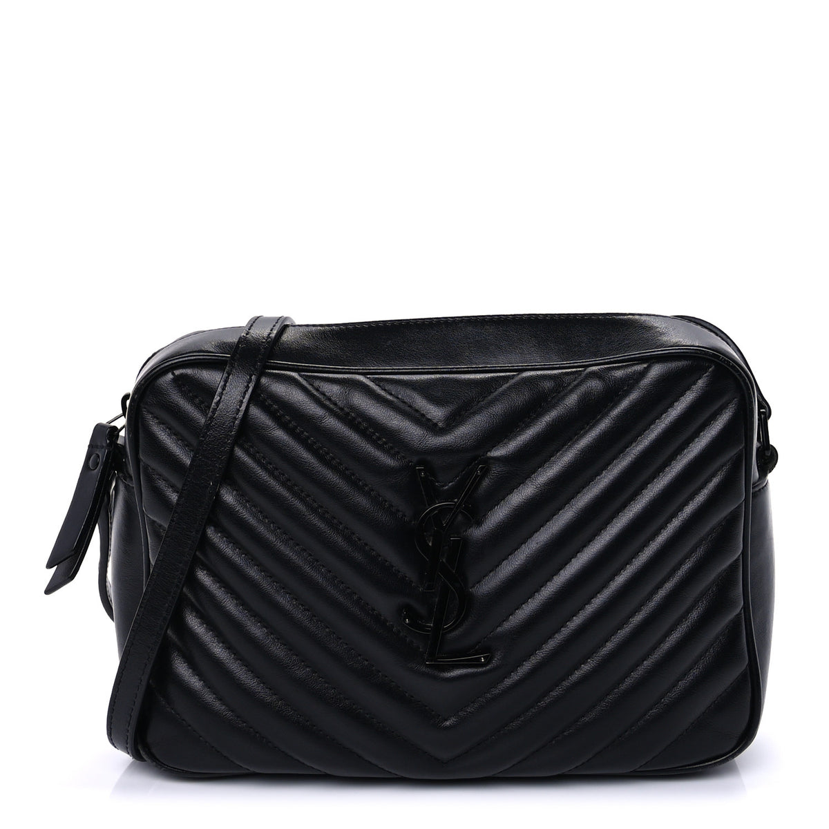 Saint Laurent Calfskin Matelasse Monogram Monochrome Lou Camera Bag Black 1 of 8