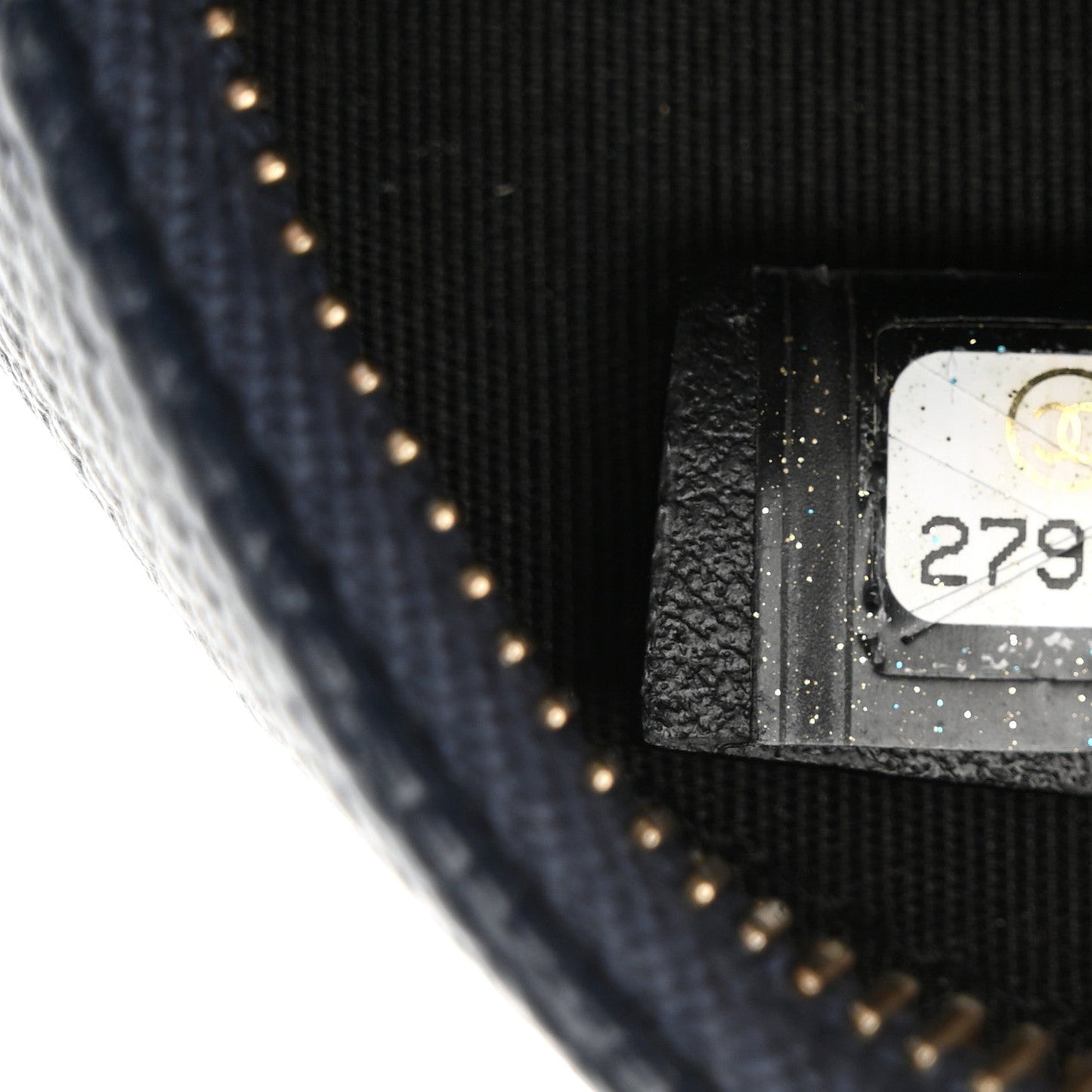 Caviar Quilted Round Filigree Crossbody Navy Black