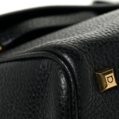 Salvatore Ferragamo Hammered Calfskin Small Studio Rock Bag Black 12 of 15