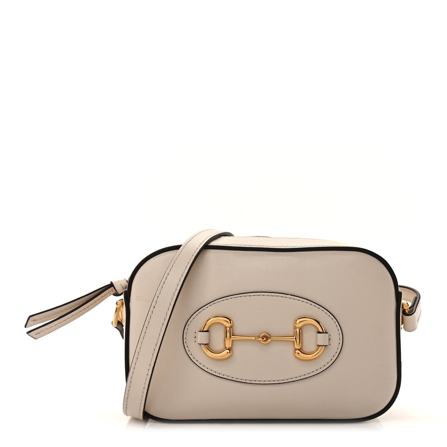 Azalea Calfskin Mini Horsebit 1955 Camera Shoulder Bag  Mystic White