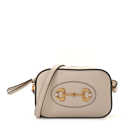 Gucci Azalea Calfskin Mini Horsebit 1955 Camera Shoulder Bag  Mystic White 1 of 8